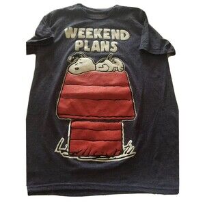 Small Size Penuts Snoopy Weekends Plans Cotton/Polyester Made In Honduras